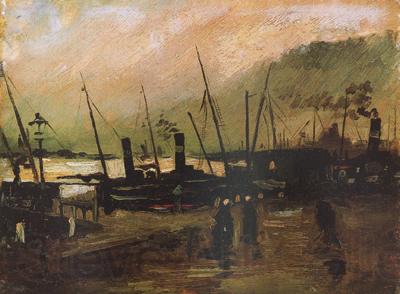 Vincent Van Gogh Quayside wtih Ships in Antwerp (nn04)